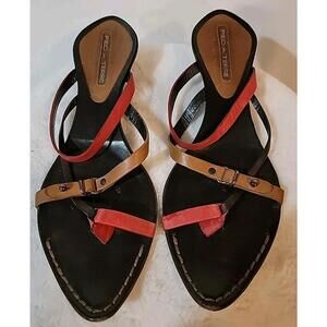 Pied A Terre Women's Size 41/US 10.5 Multicolor Slip-on Leather Sandals